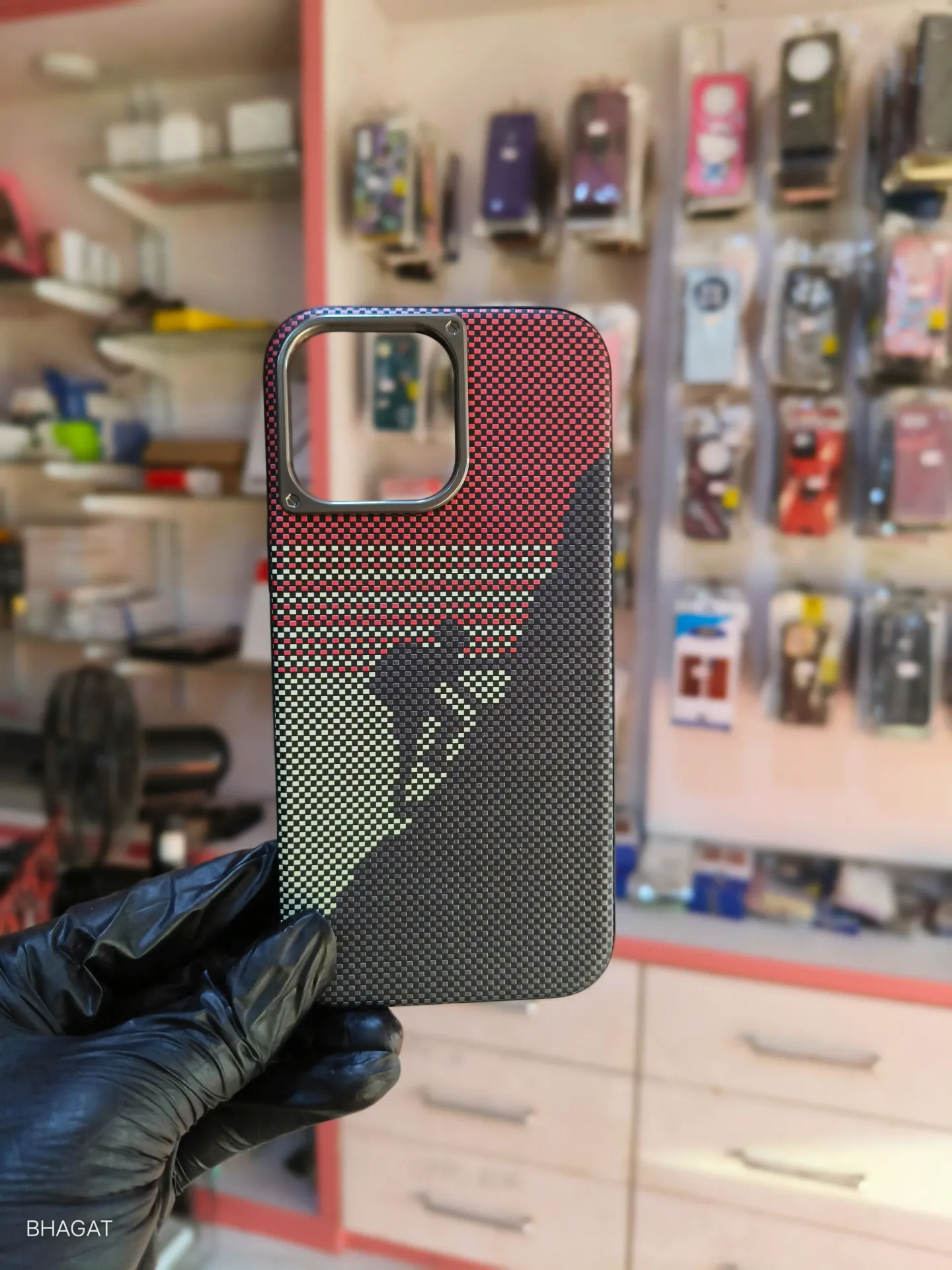 Carbon fibre texture case metal camera Protection - iphone 16 pro max