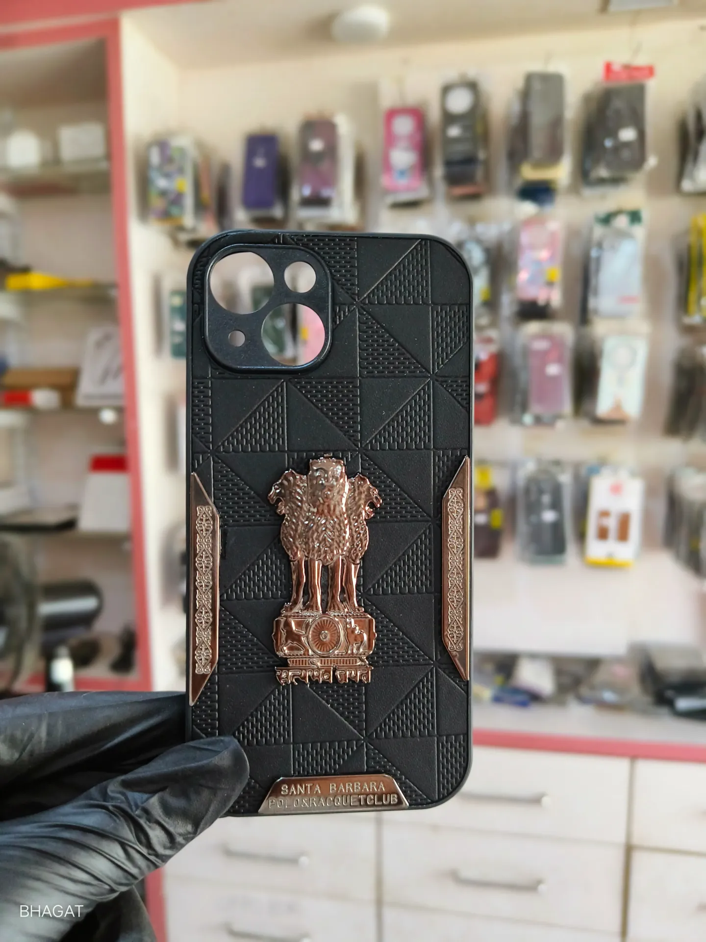 Satyameva Jayate metal logo case - iphone 15