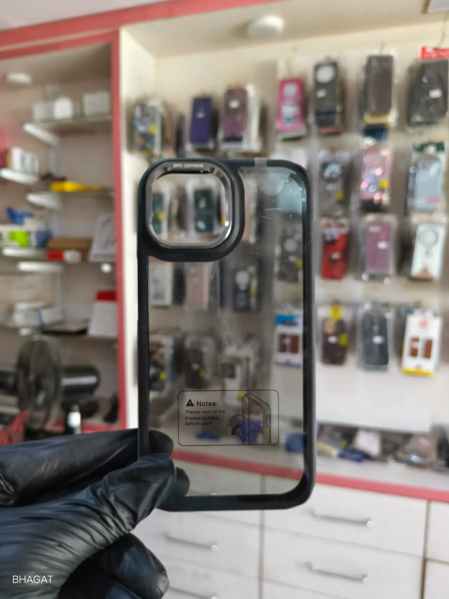 Black smoke case with camera protection - iphone 15