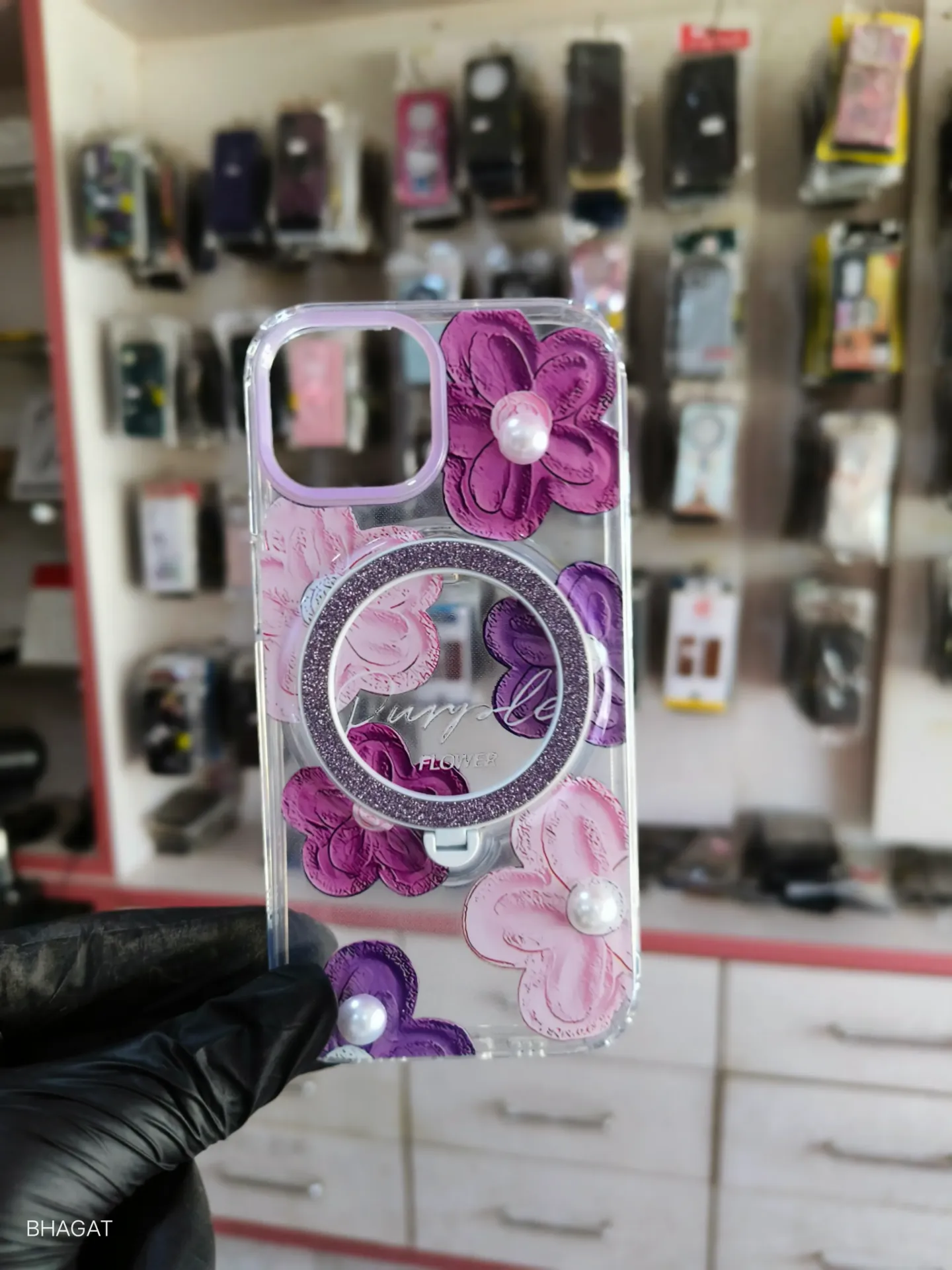 Flower case with magsafe stand - iphone 15