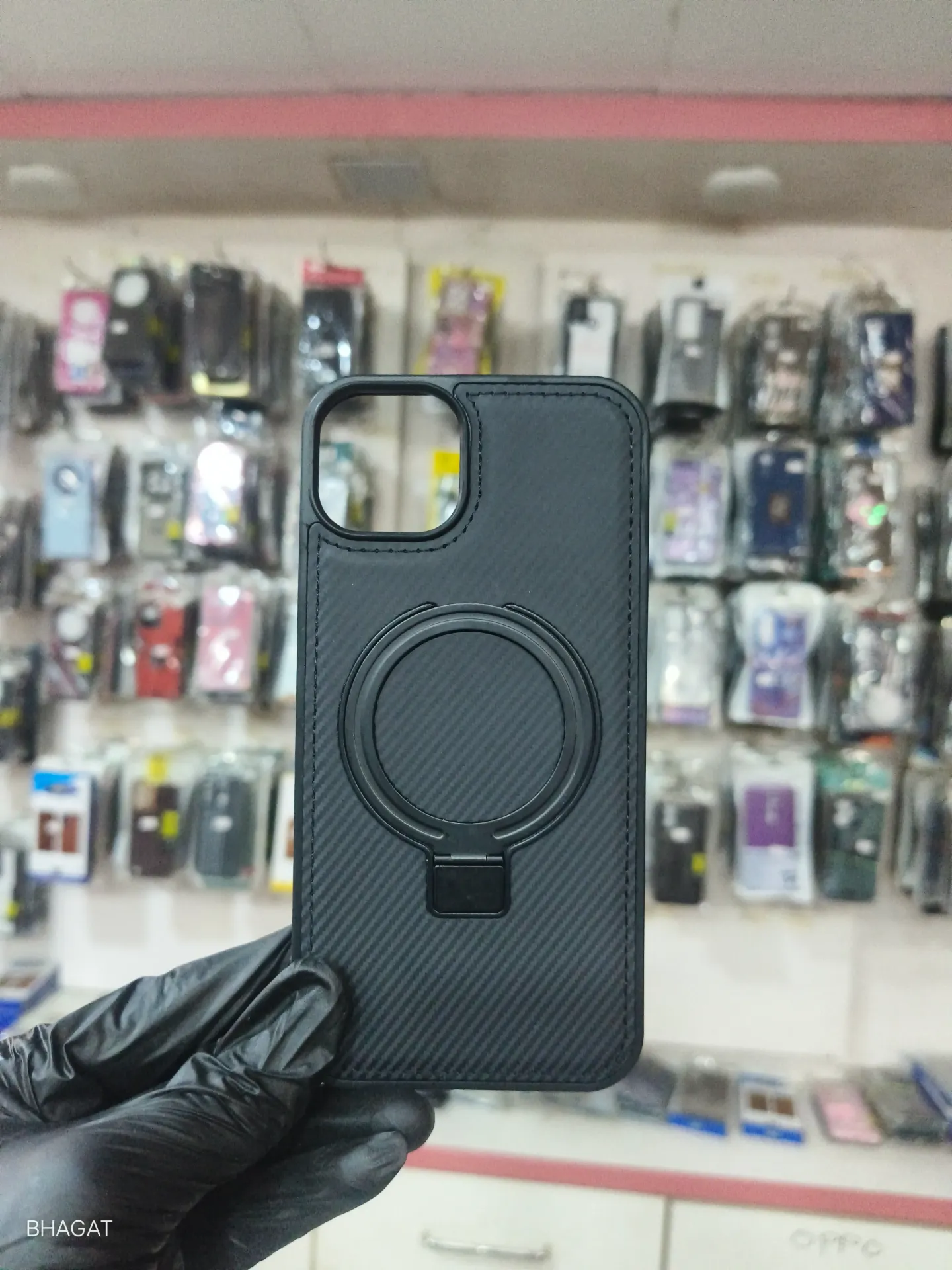 Leather case with magsafe stand - iphone 15 plus