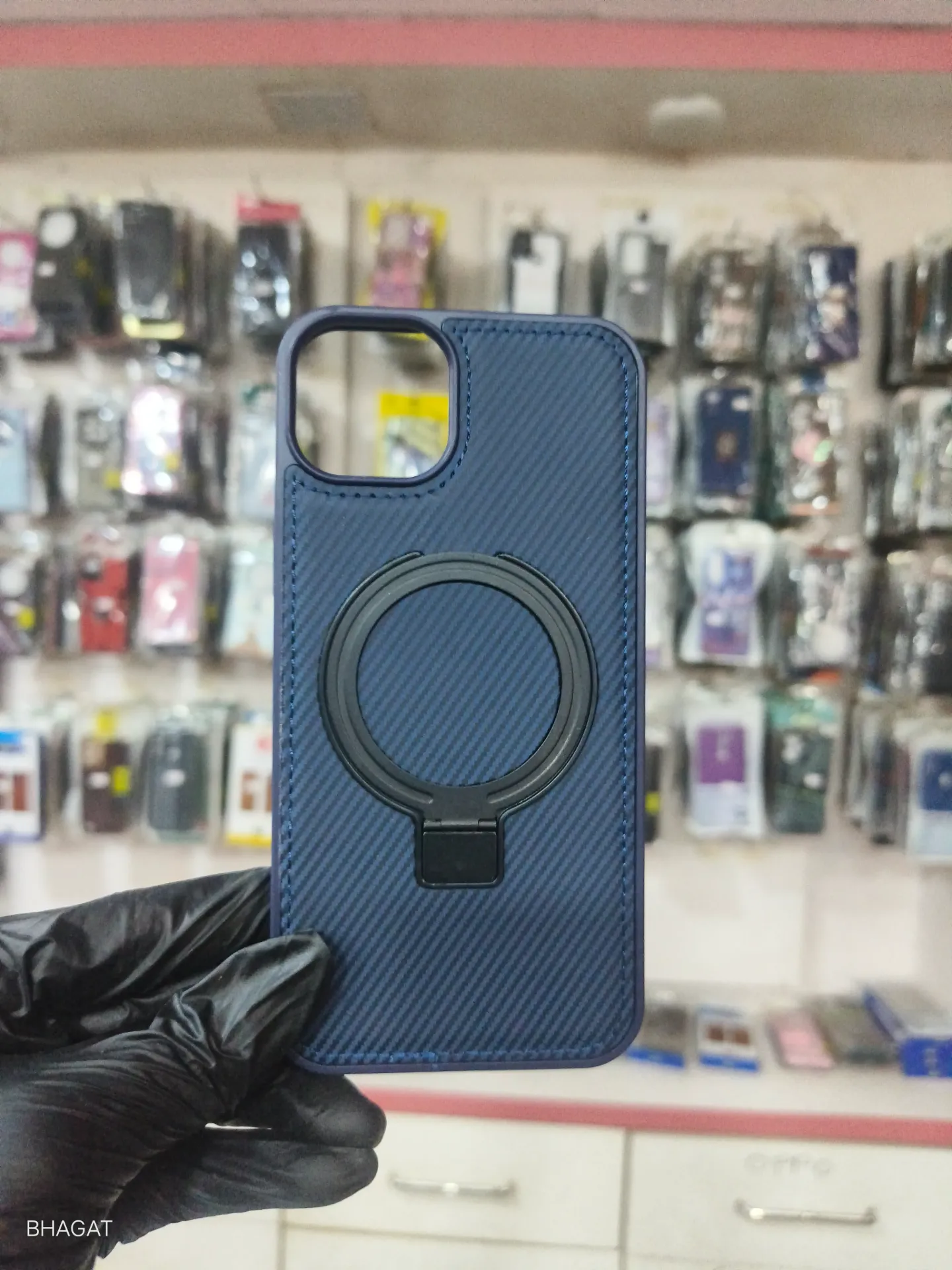 Leather case with magsafe stand - iphone 15 plus