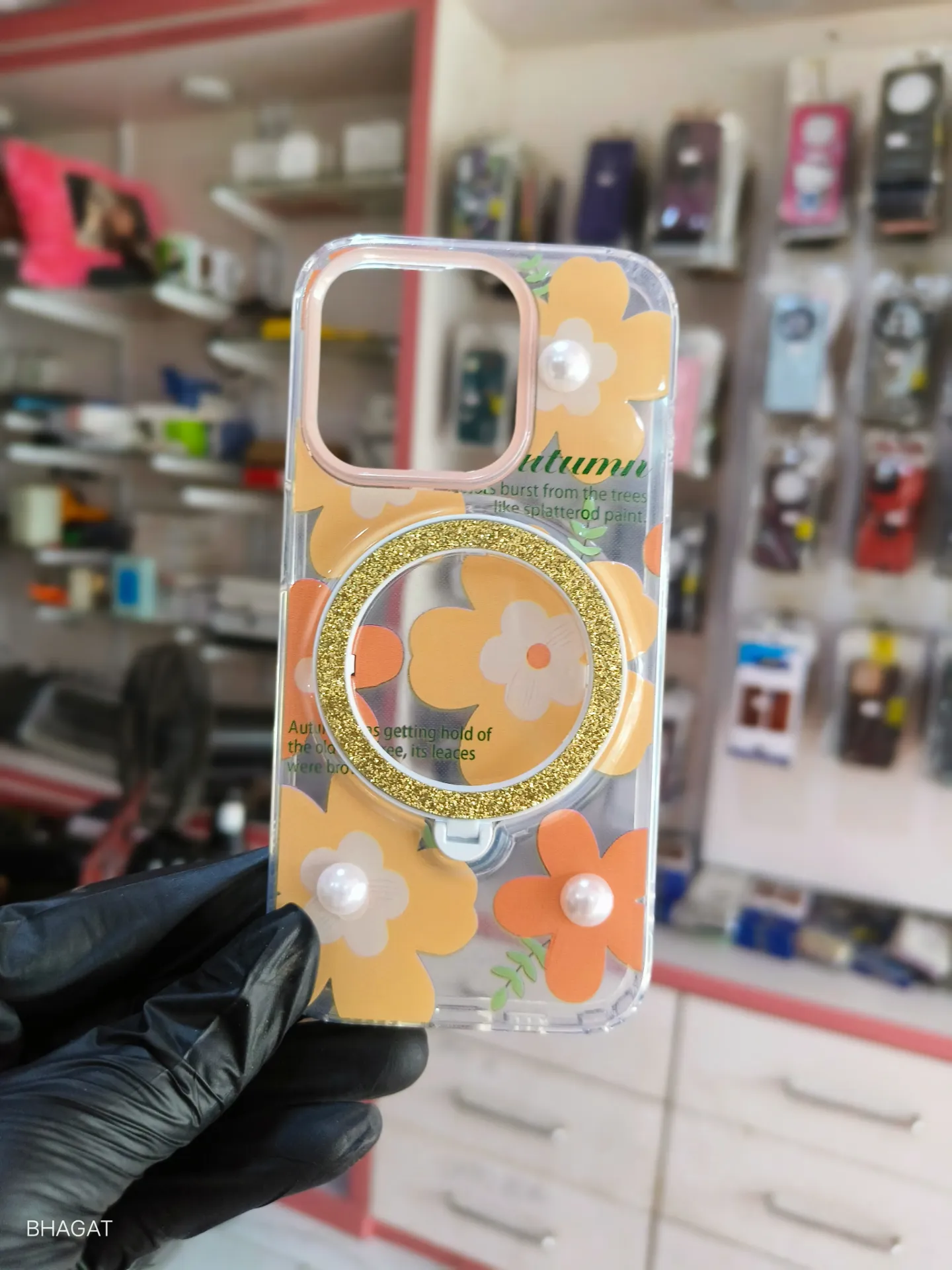 Flower case with magsafe stand - iphone 15 pro