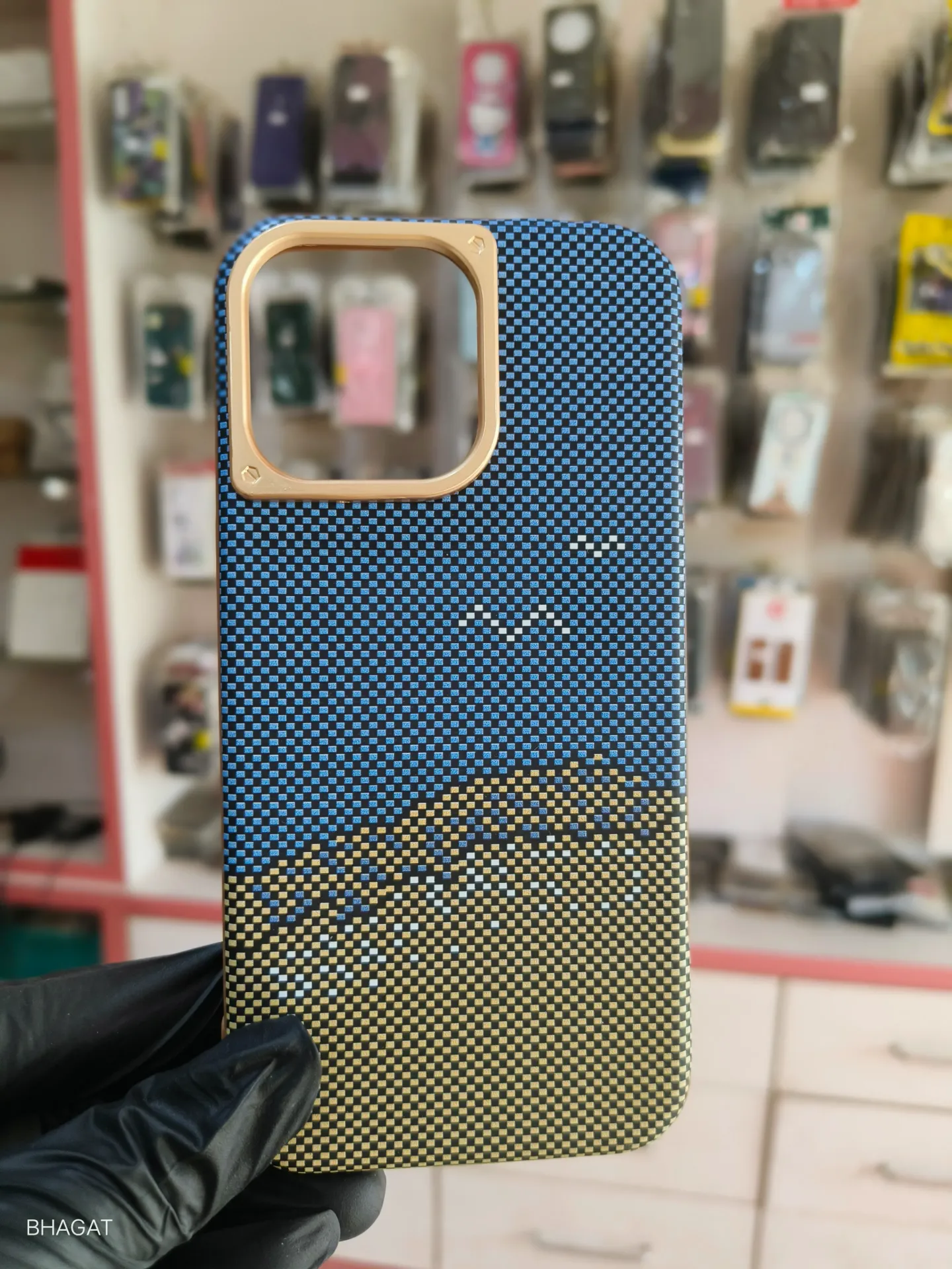 Carbon Texture case metal camera Protection - iphone 15 pro max
