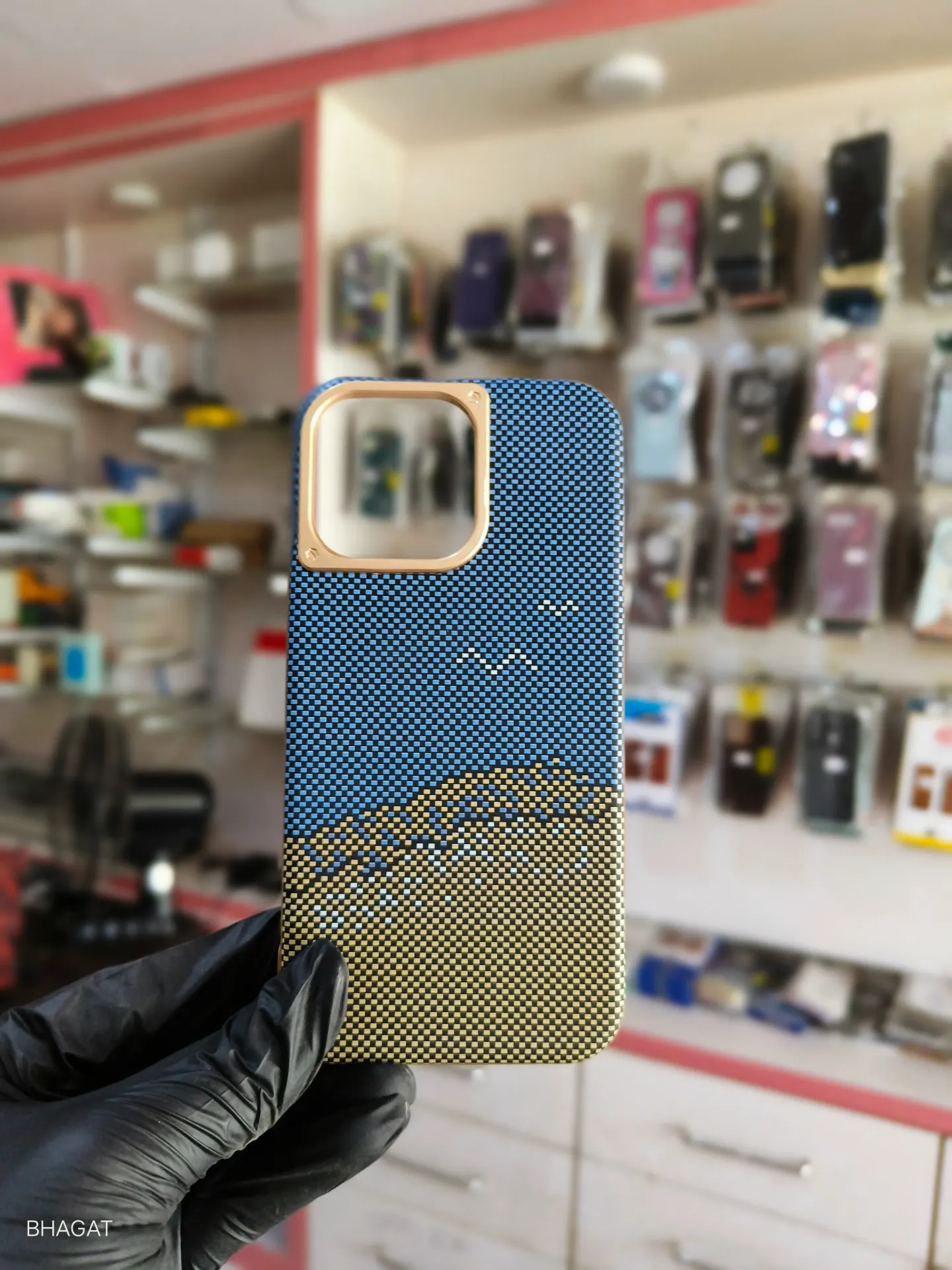 Carbon Texture case metal camera Protection - iphone 15 pro max