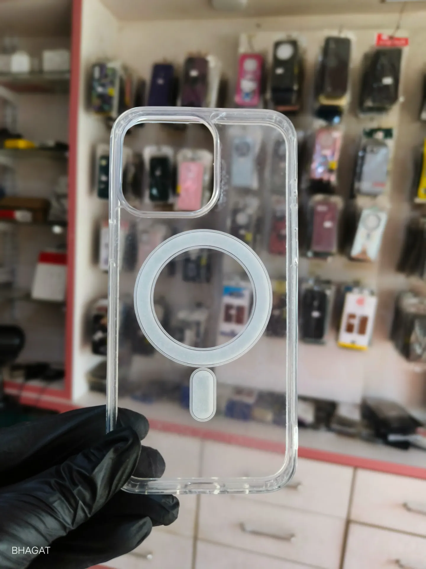 Side soft back hard transparent case - iphone 15 pro max