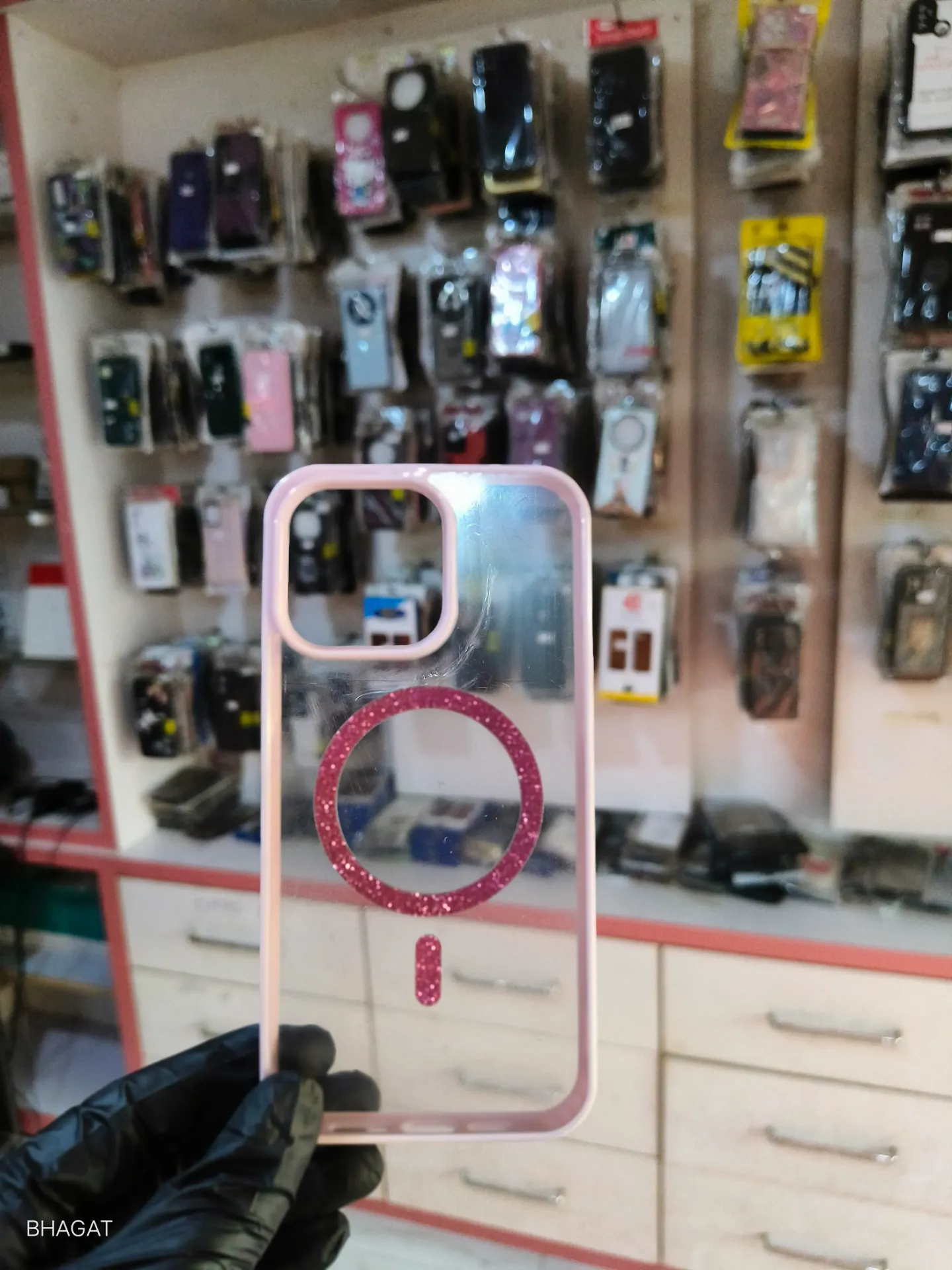Silicon border transparent magsafe case - iphone 15 pro max