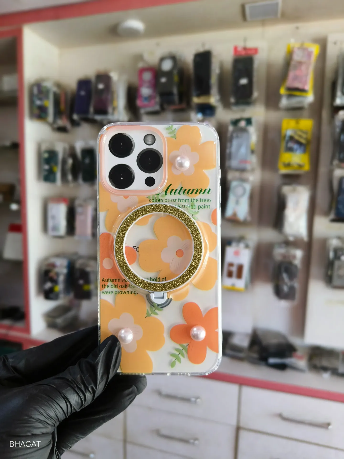 Flower case with magsafe stand - iphone 15 pro max