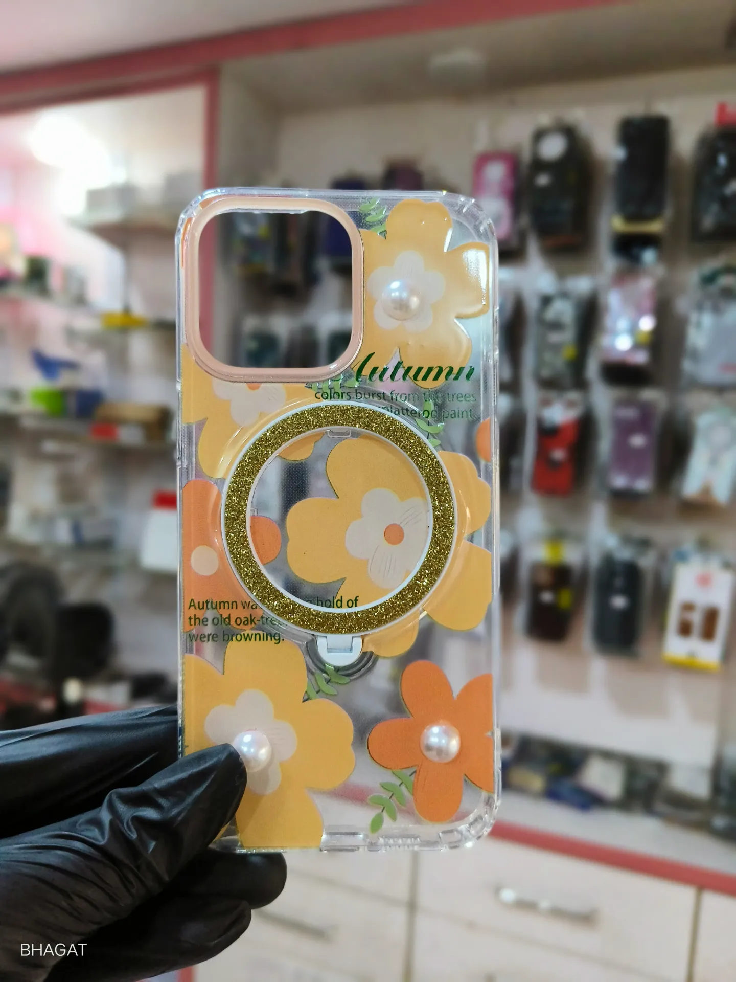 Flower case with magsafe stand - iphone 15 pro max