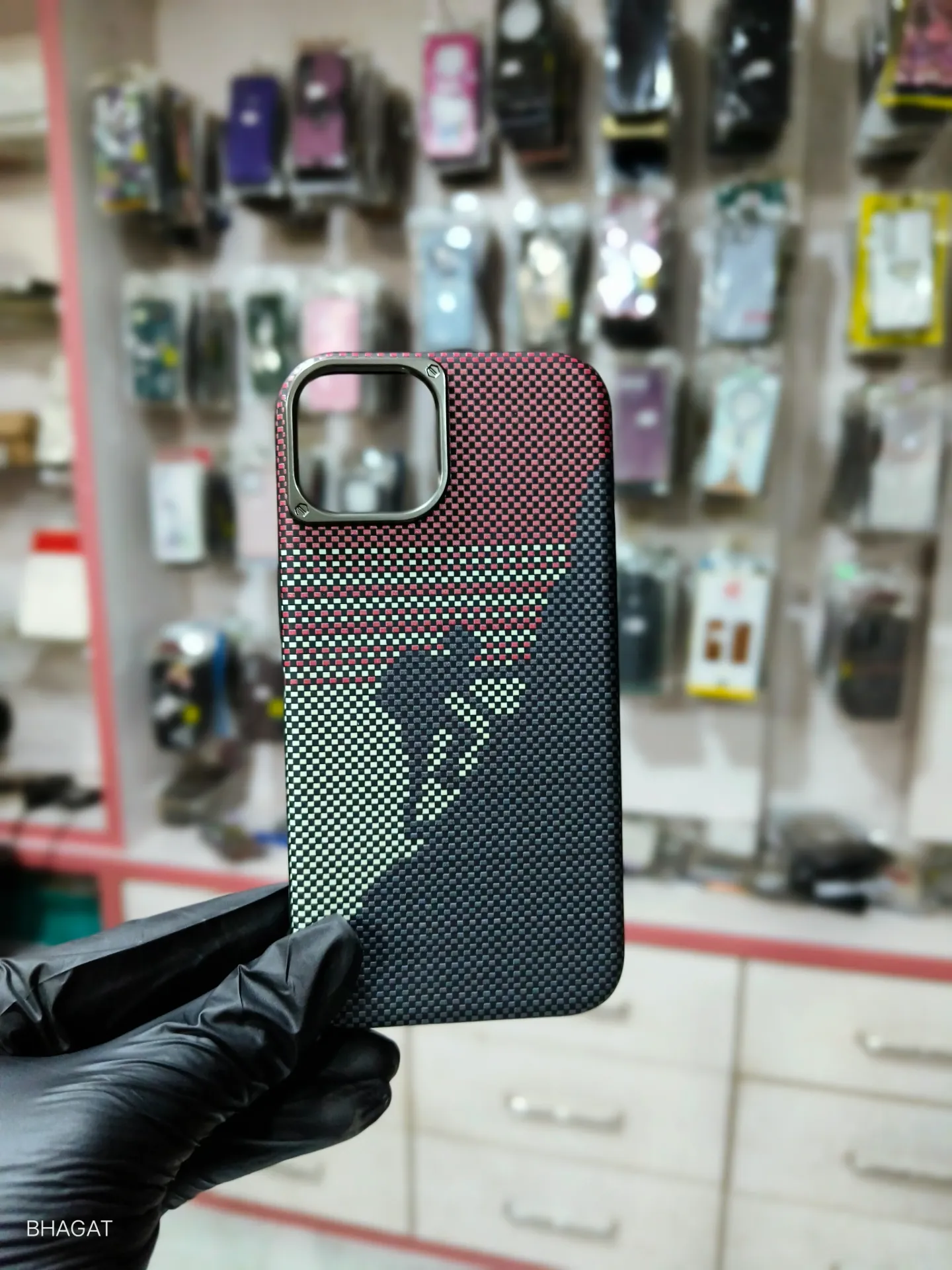 Carbon Texture case metal camera Protection - iphone 14/13