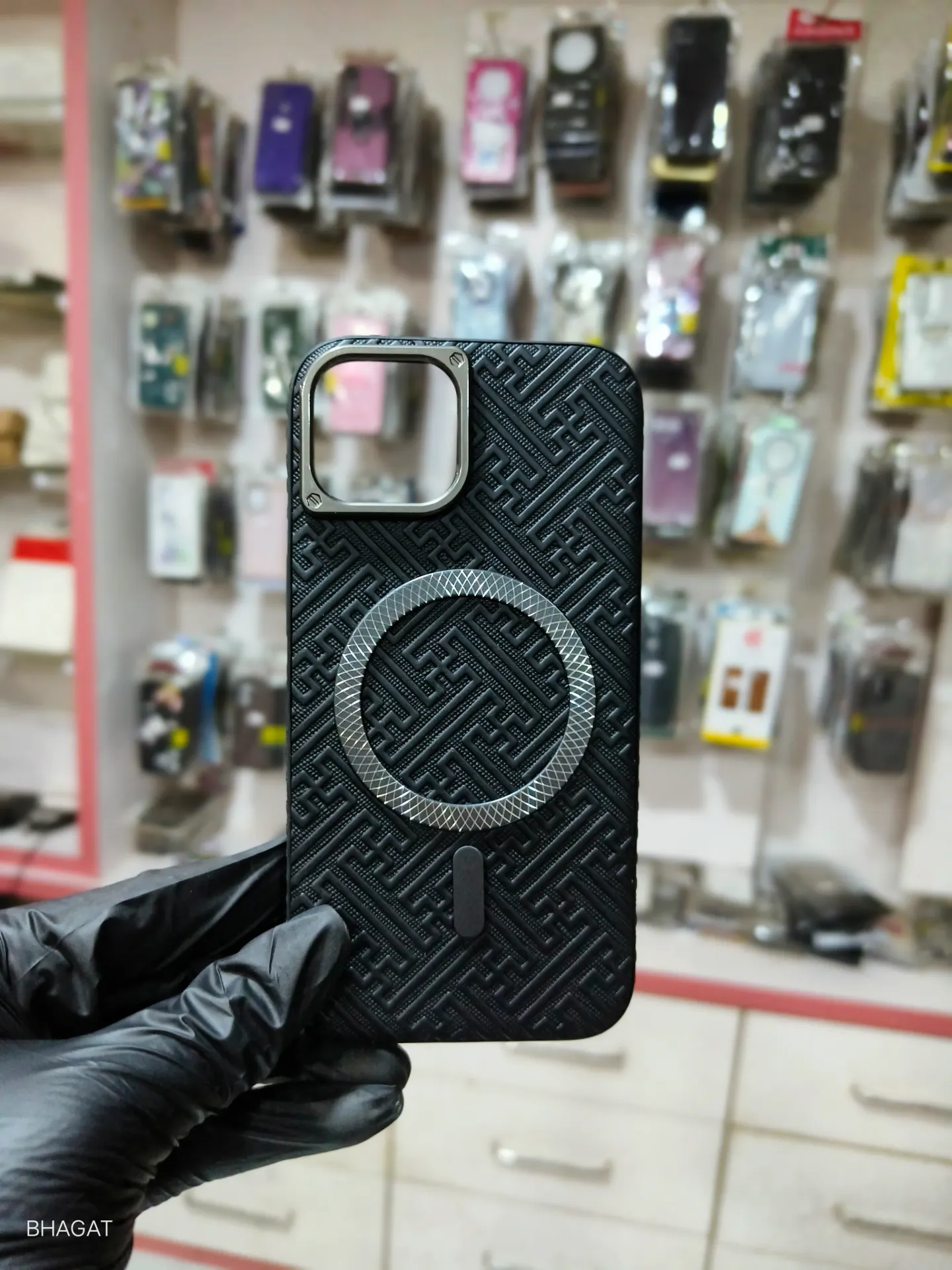 Leather magsafe case with camera Protection - iphone 14/13
