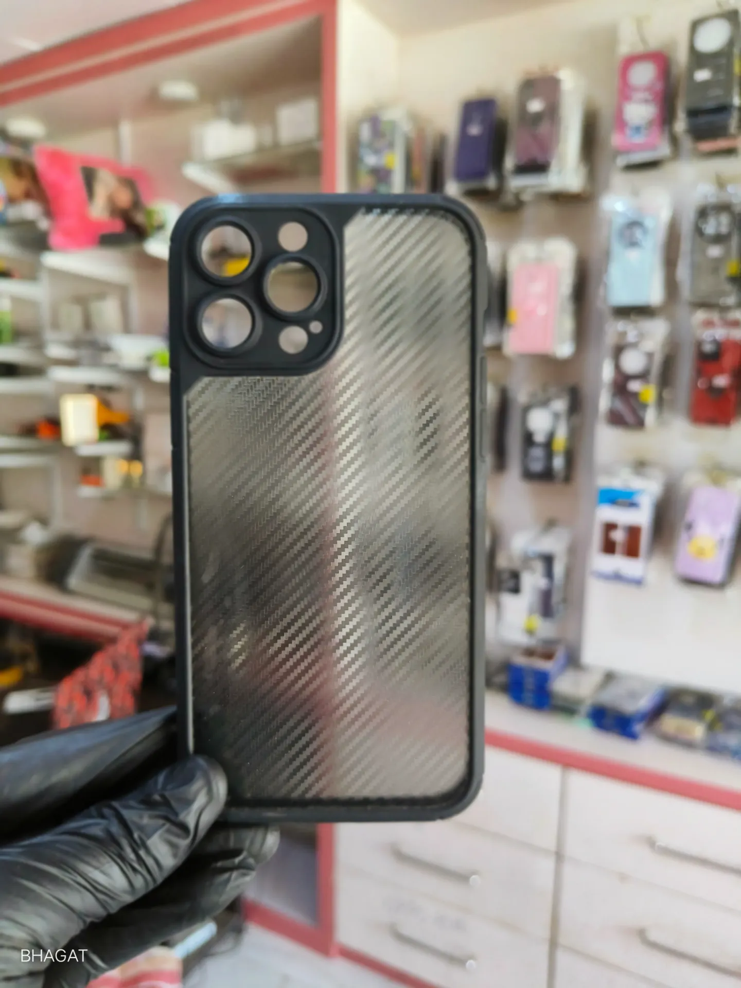 Silicon Black Border+Smoke transparent case - iphone 13 pro max