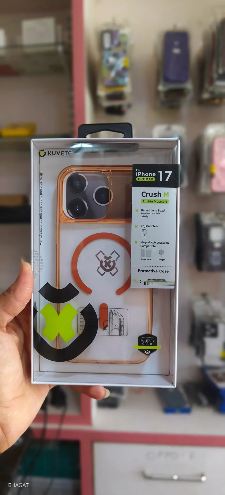 Kuvete orange Transparent Case -iPhone 17 Pro Max