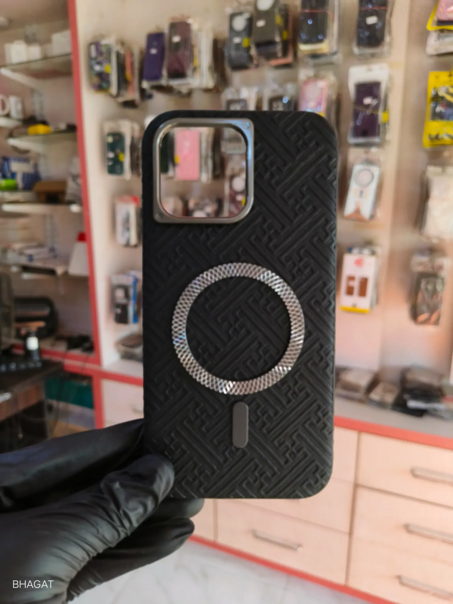 Leather magsafe case with camera Protection - iphone 14 pro max