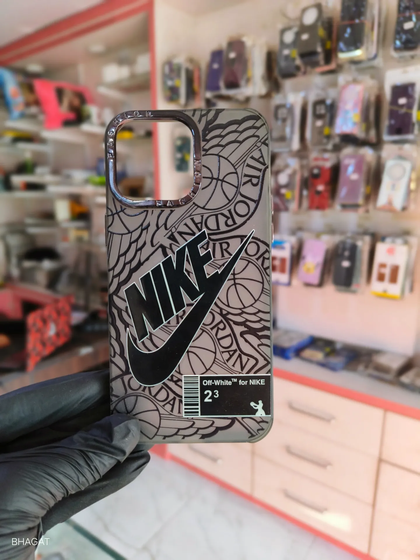 Black texture Nike Case -iPhone 14 pro max
