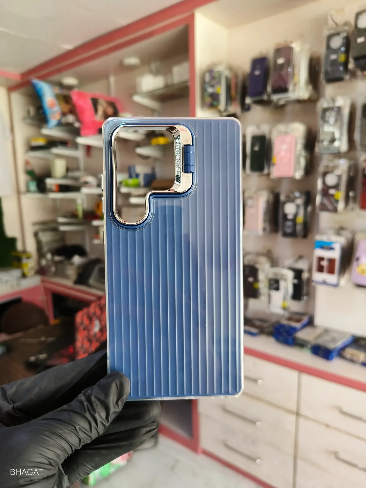 Glass case with camera stand - S25 ultra