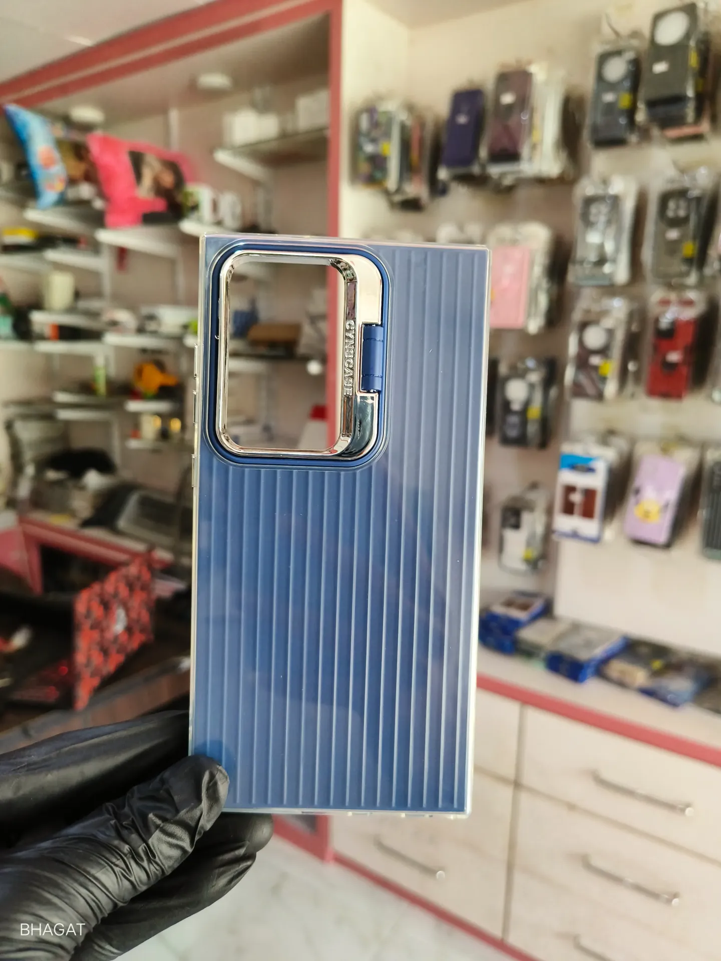 Glass case with camera stand - S24 ultra