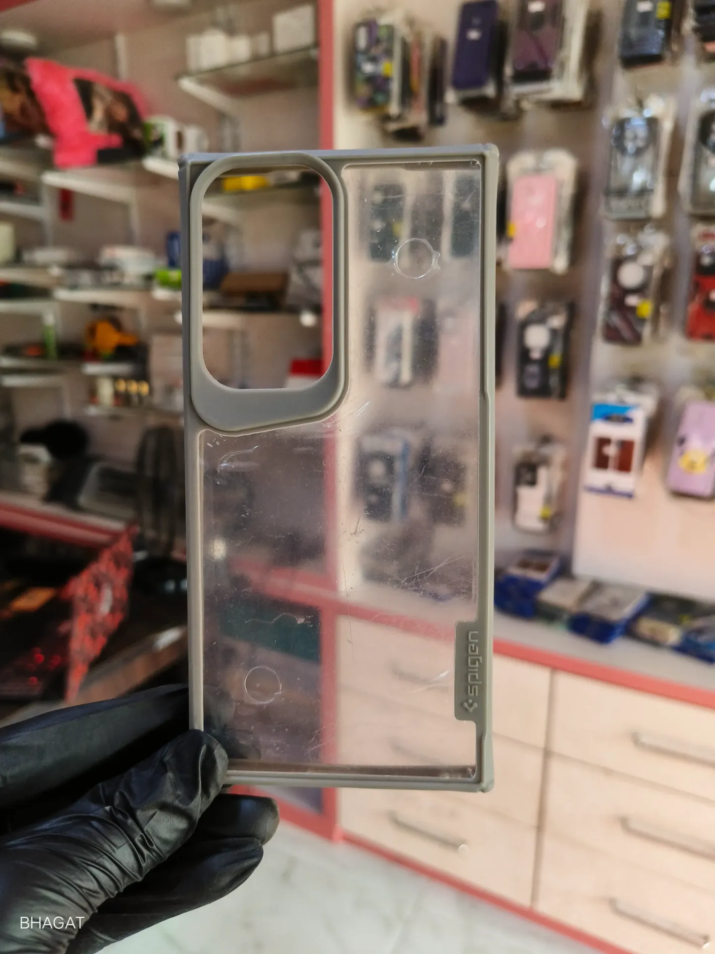 Spigen transparent case side silicon -S23 Ultra