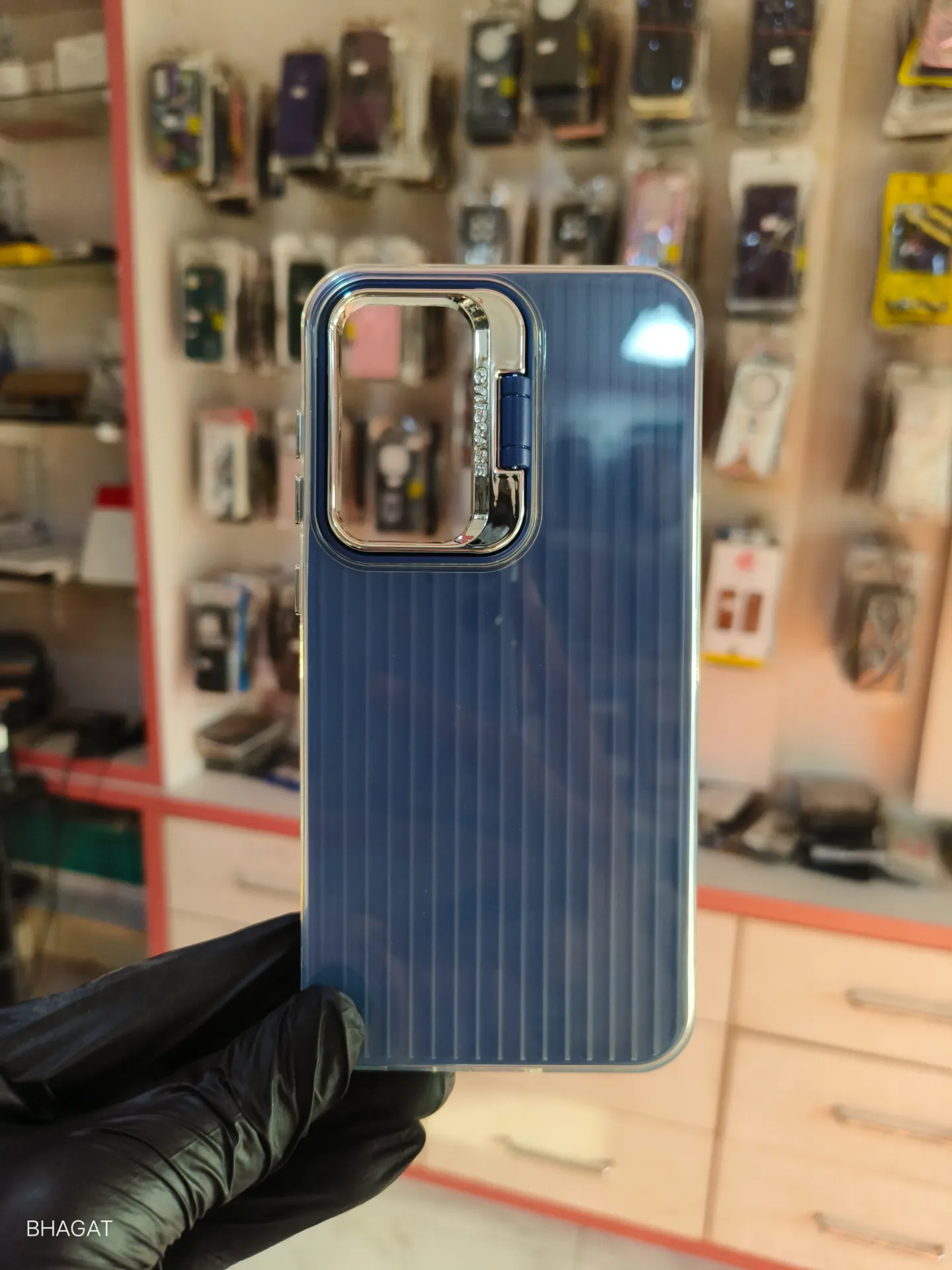 Glass case with camera stand - S23 FE