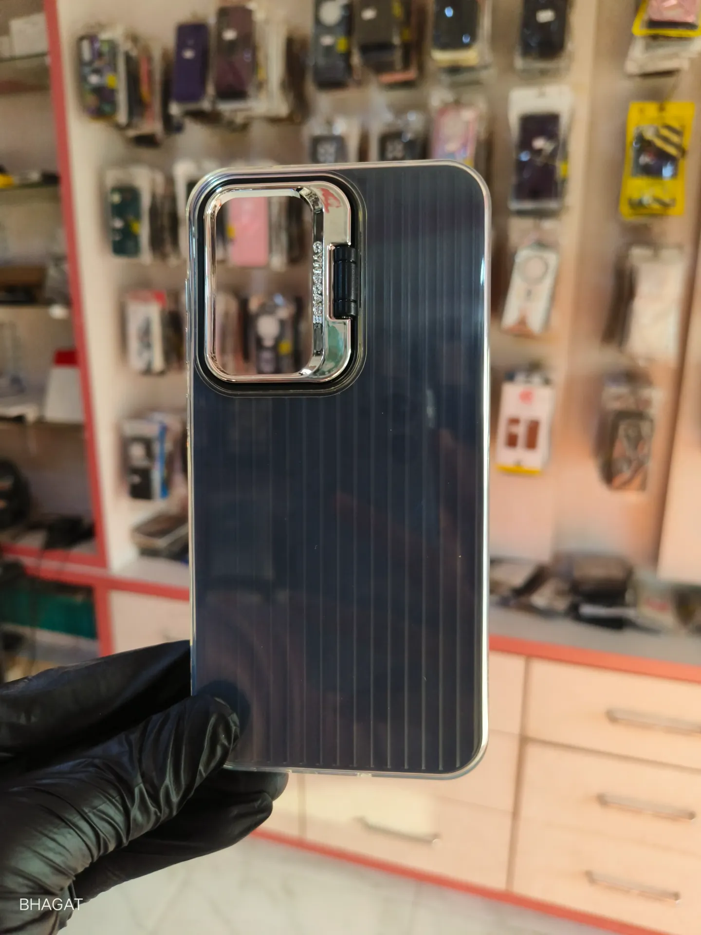 Glass case with camera stand - S23 FE