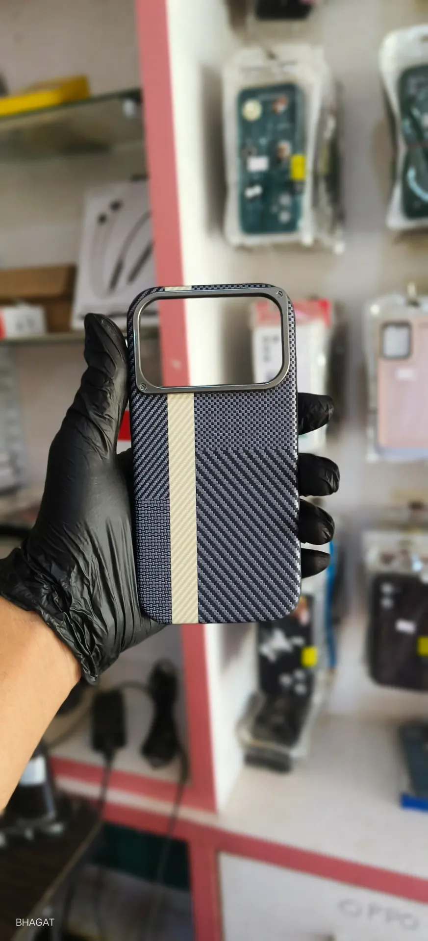 Carbon fibre texture case metal camera Protection