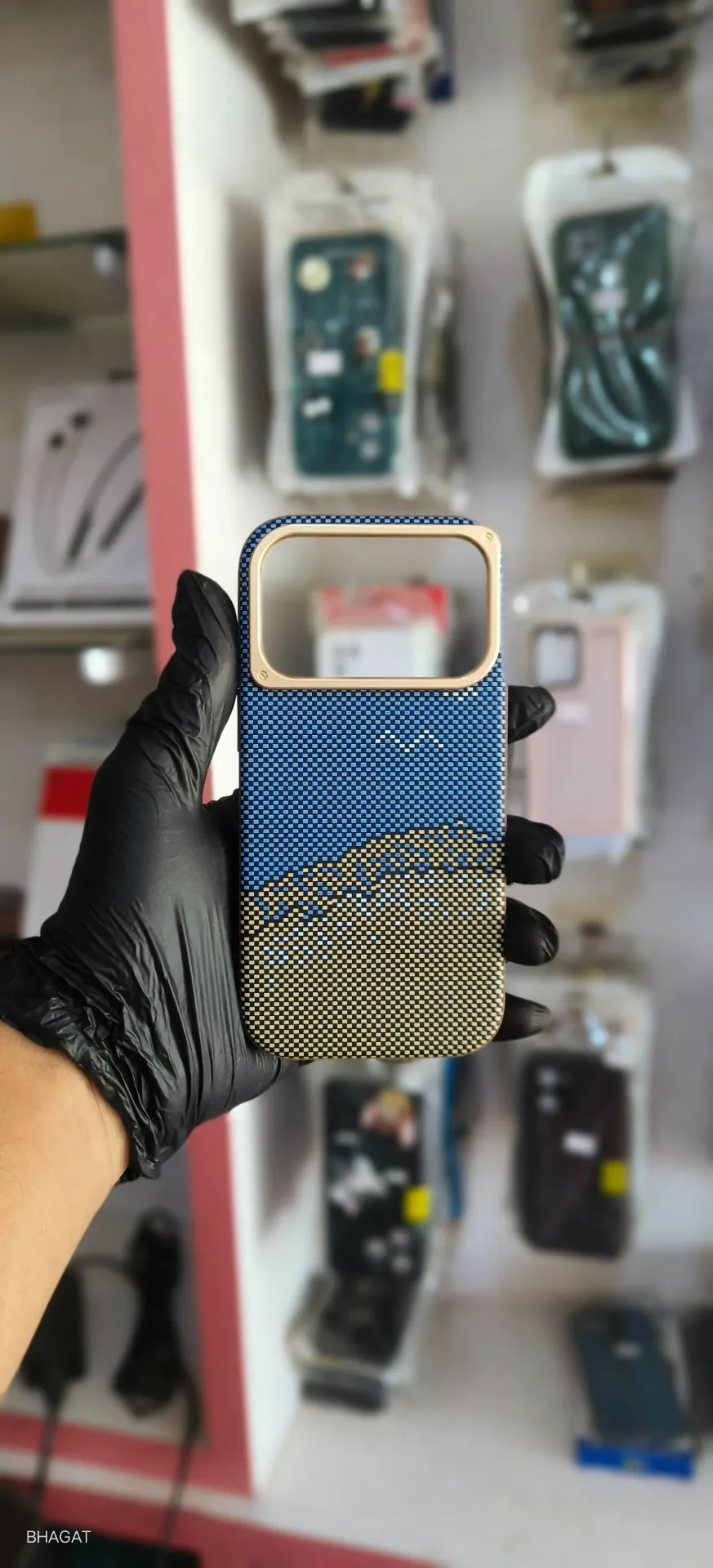 Carbon fibre texture case metal camera Protection