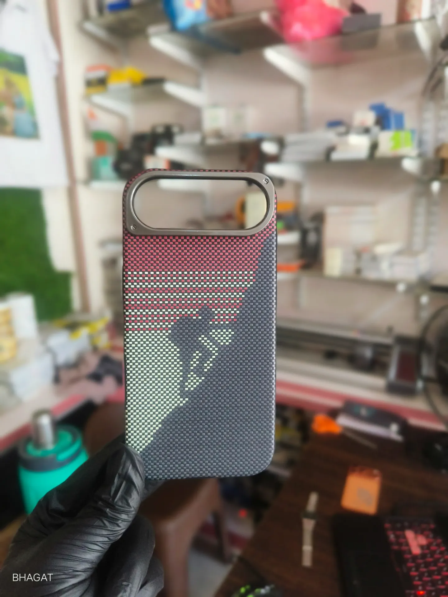 Carbon fibre texture case metal camera Protection - iphone 17 air